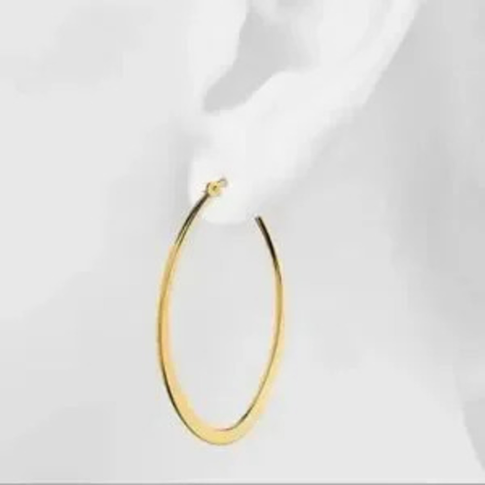 Large Gold Oval Hoop Earrings (1210) - Picture 2 of 3